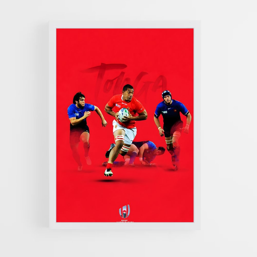 Poster En Avant les Tonga – affiche Rugby (vue 3)